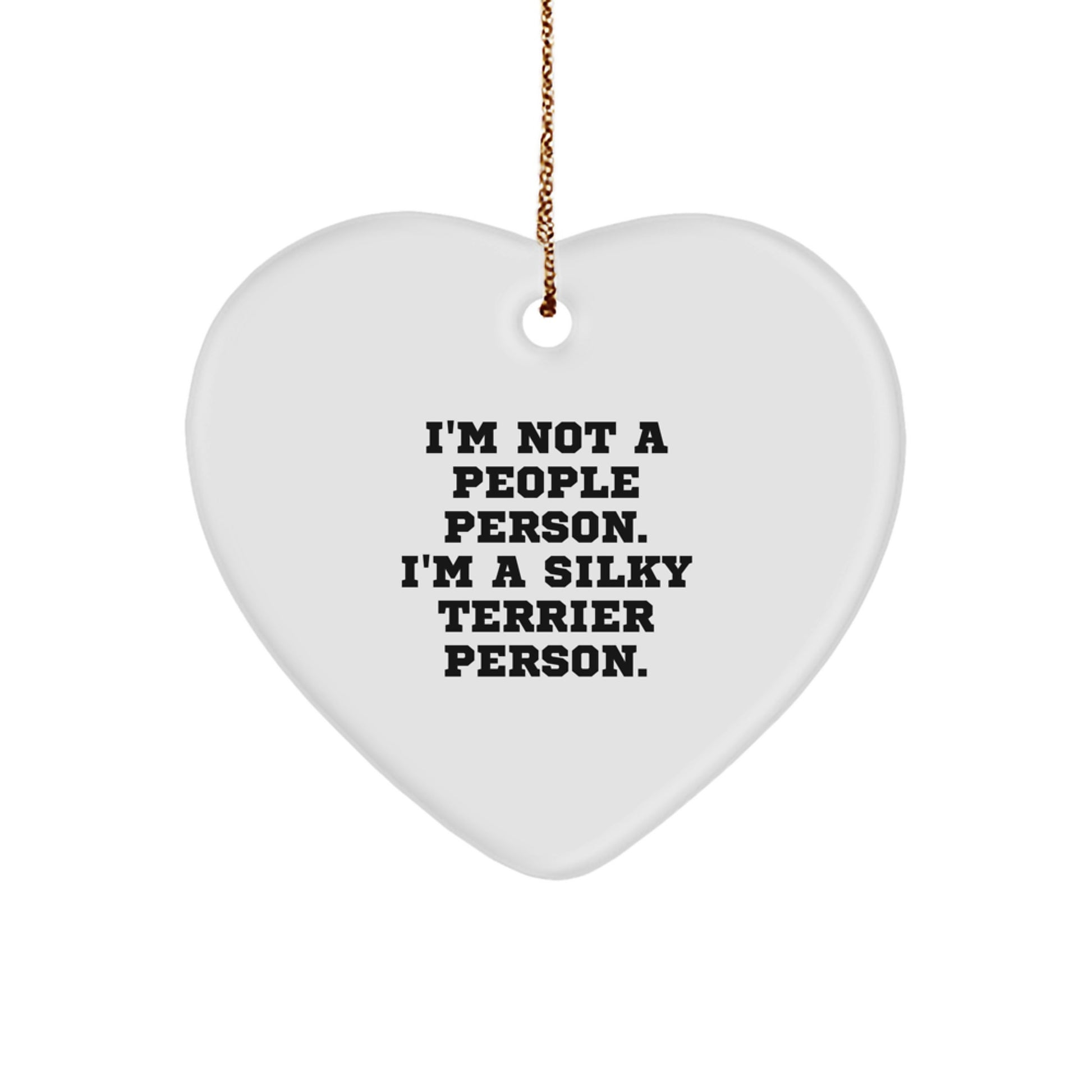 Funny Silky Terrier Dog Lover Gifts from Friends, Gifts for Silky Terrier Dog Owners, Heart Ornament Christmas Unique - Image 1