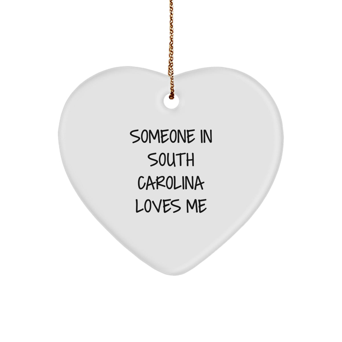 Funny South Carolina Heart Ornaments Gifts from Someone Who Loves You in the Palmetto State, Heart Shaped Decorations Christmas Unique Gifts for Family, Friends, and Lovers - Image 1