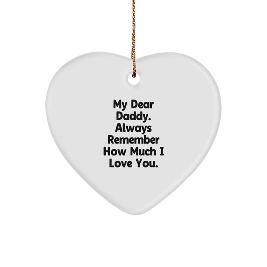 Christmas Unique Gift for Her Daddy Love Heart Ornament White Present - Image 1