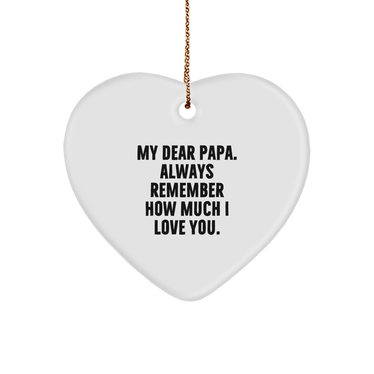 Papa Keepsake Christmas Ornament for Him Gift Heart Shaped White - Image 1