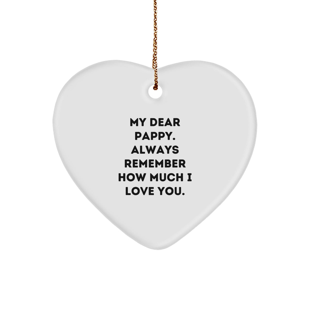 Pappy Keepsake Christmas Ornament for Him White Heart-Shaped Gift - Image 1
