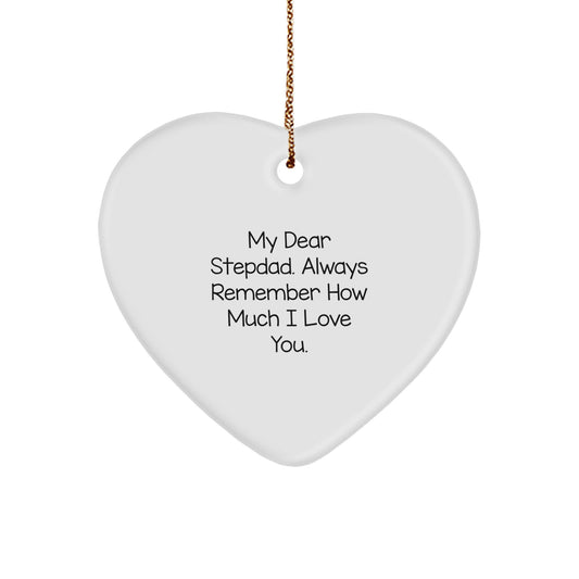 Funny Stepdad Heart Ornament Gifts from Family Members for Stepdads on Christmas Unique Gifts - Image 1