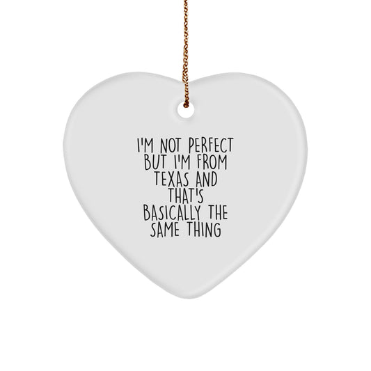 Funny Texas Heart Ornament Gifts for Men Women Friends Family - A Texas Heart Shaped Ornament from Texas with Love - Image 1