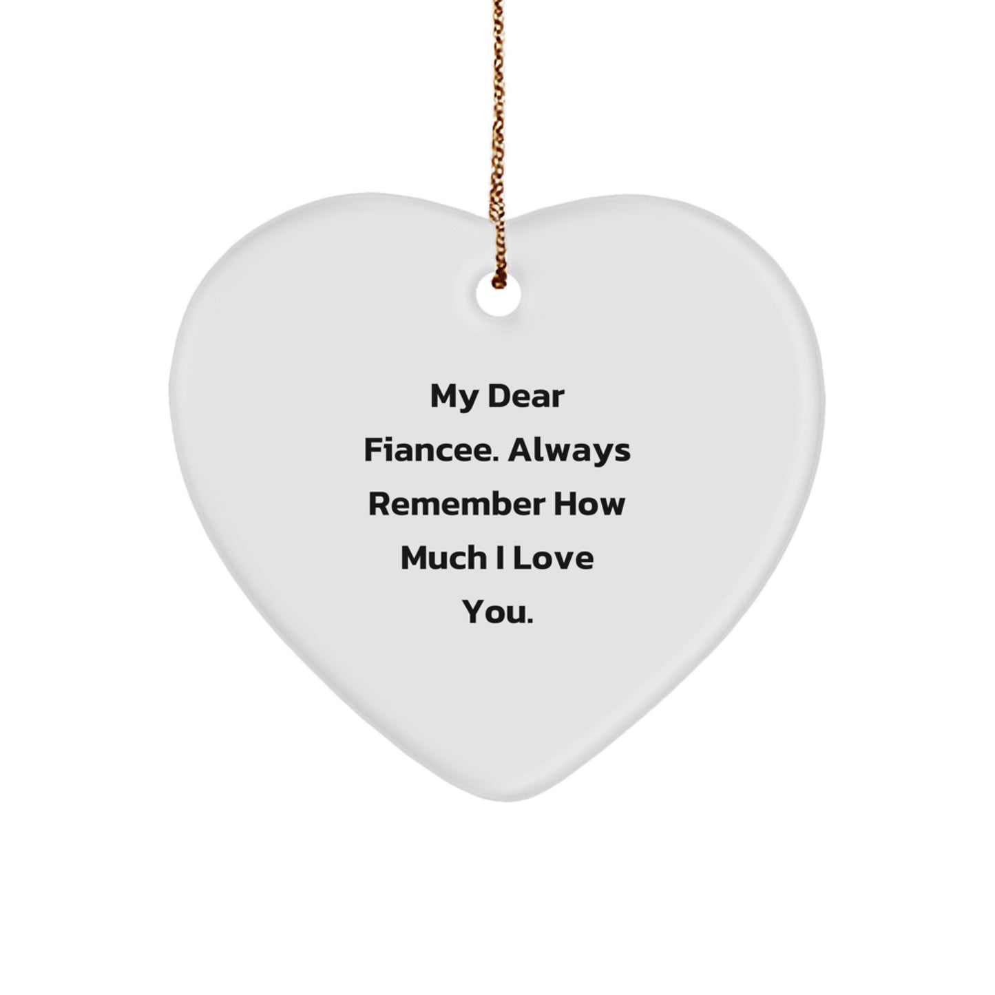 Funny Love Quotes for Fiancee, Heart Ornament Gifts from Men, Unique Christmas Decorations - Image 1