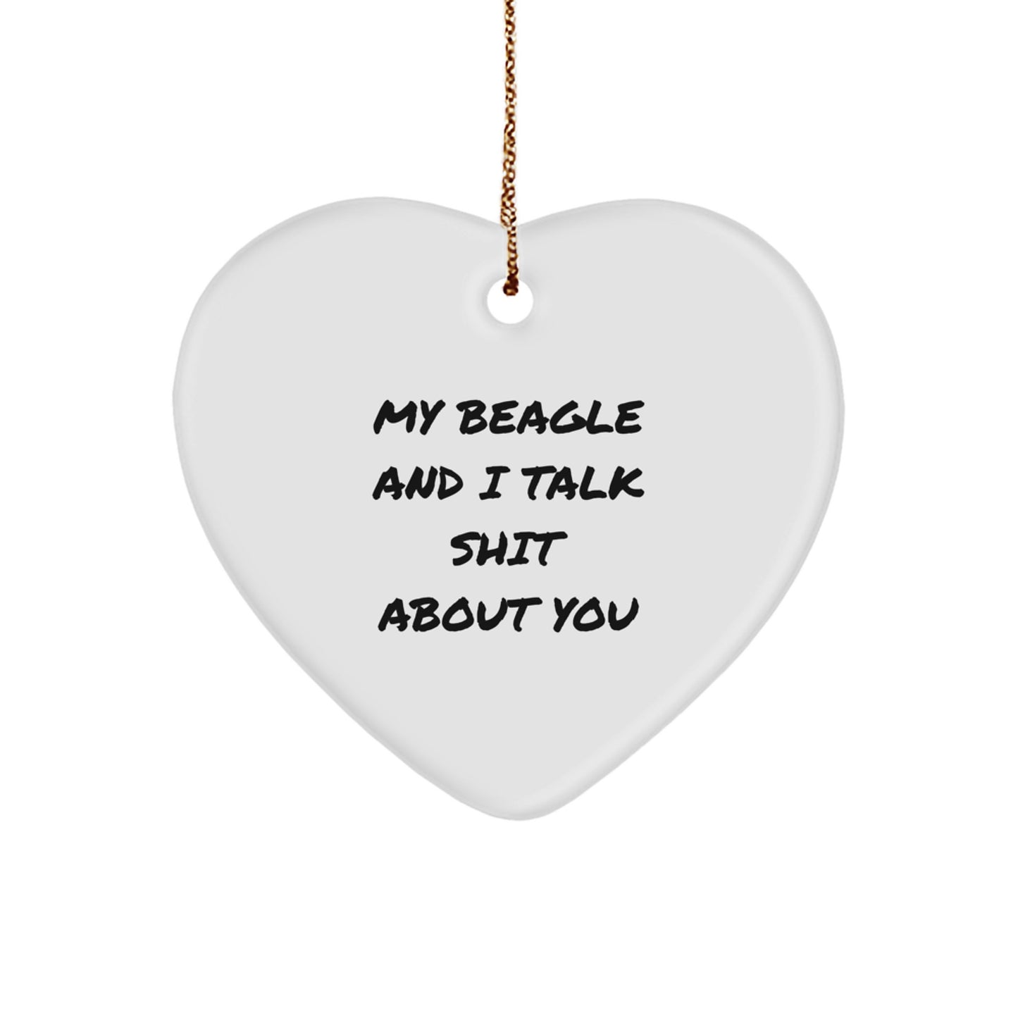 Beagle Dog Lover Gifts from Friends & Family - Funny Beagle Heart Ornament for Christmas Decorations - Image 1