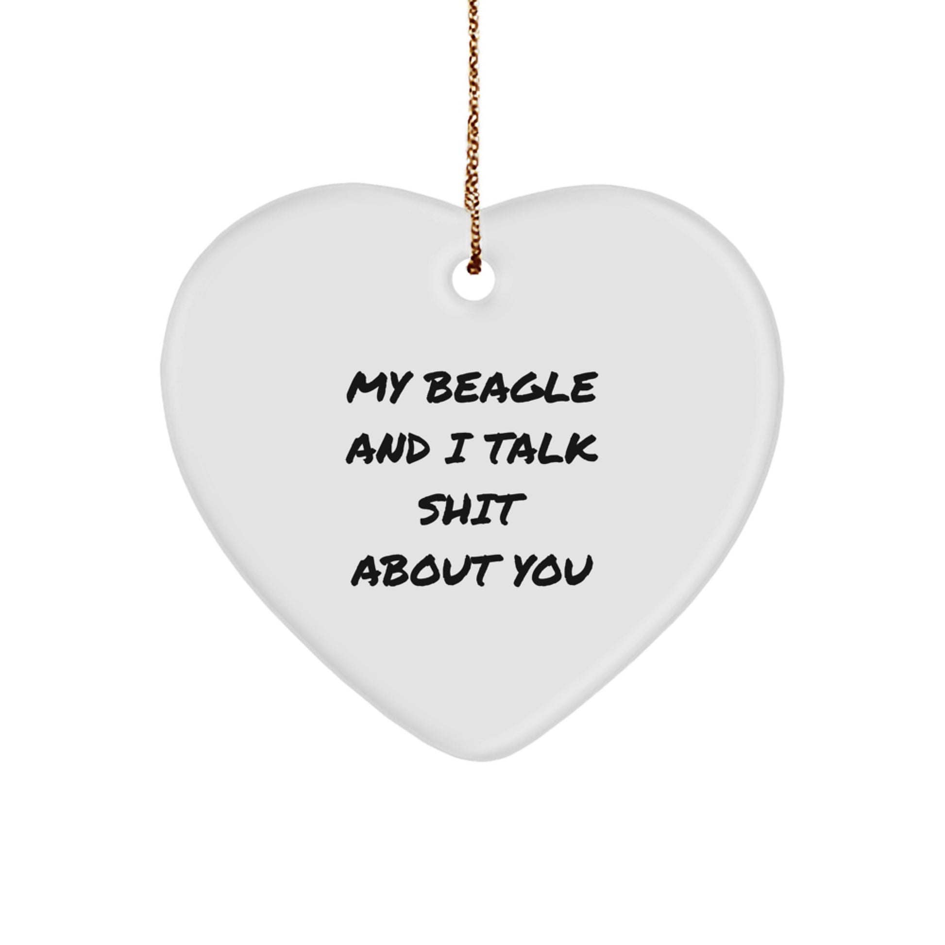 Beagle Dog Lover Gifts from Friends & Family - Funny Beagle Heart Ornament for Christmas Decorations - Image 1