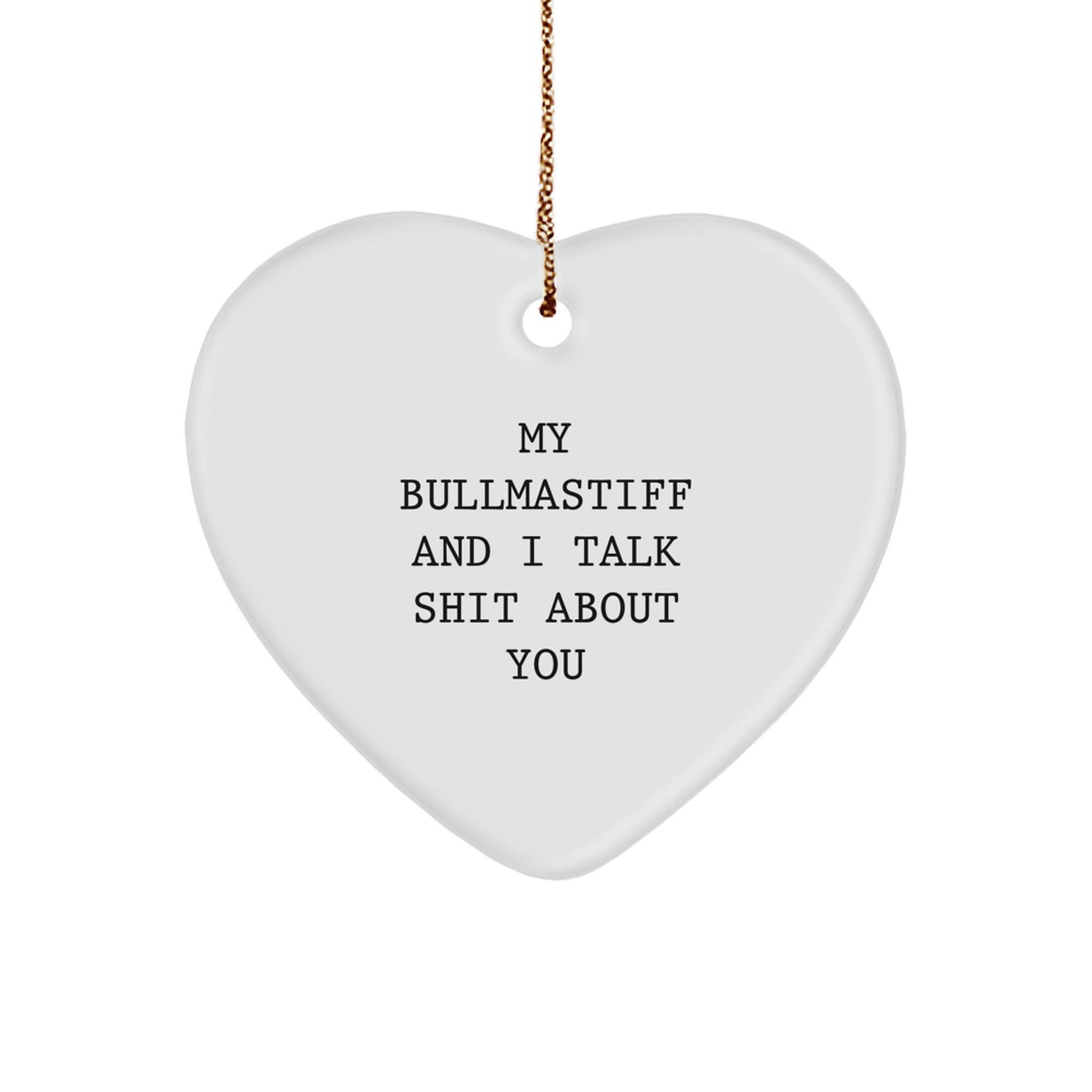 Bullmastiff Dog Christmas Unique Gifts from Family for Bullmastiff Dog Lovers Funny Heart Ornament - Image 1