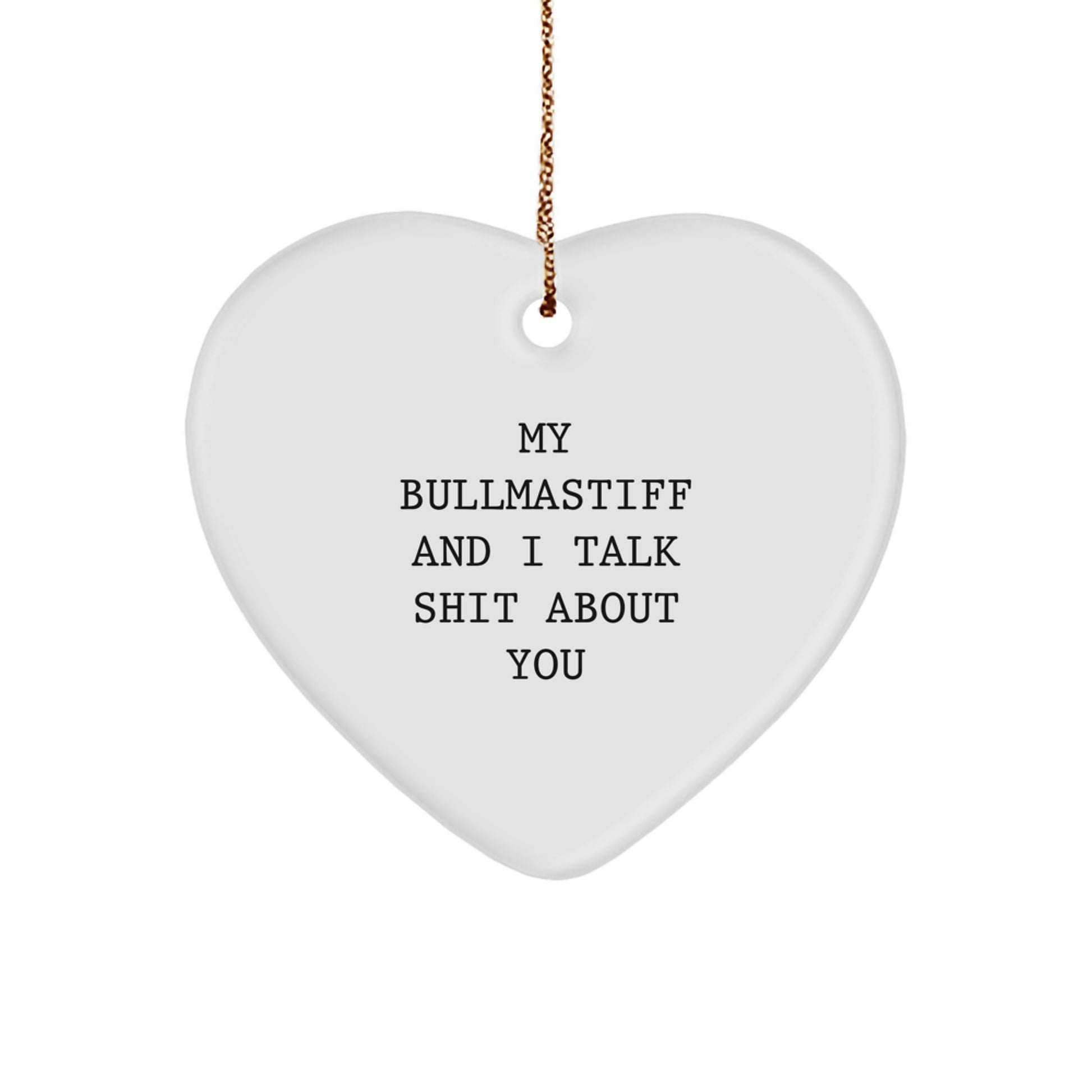 Bullmastiff Dog Christmas Unique Gifts from Family for Bullmastiff Dog Lovers Funny Heart Ornament - Image 1