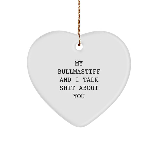 Bullmastiff Dog Christmas Unique Gifts from Family for Bullmastiff Dog Lovers Funny Heart Ornament - Image 1