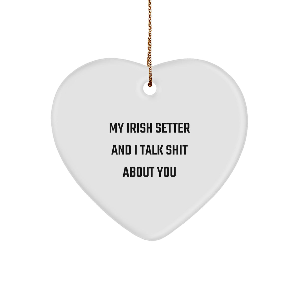 Funny Irish Setter Dog Gifts from Friends for Christmas Unique Love Heart Ornament - Image 1
