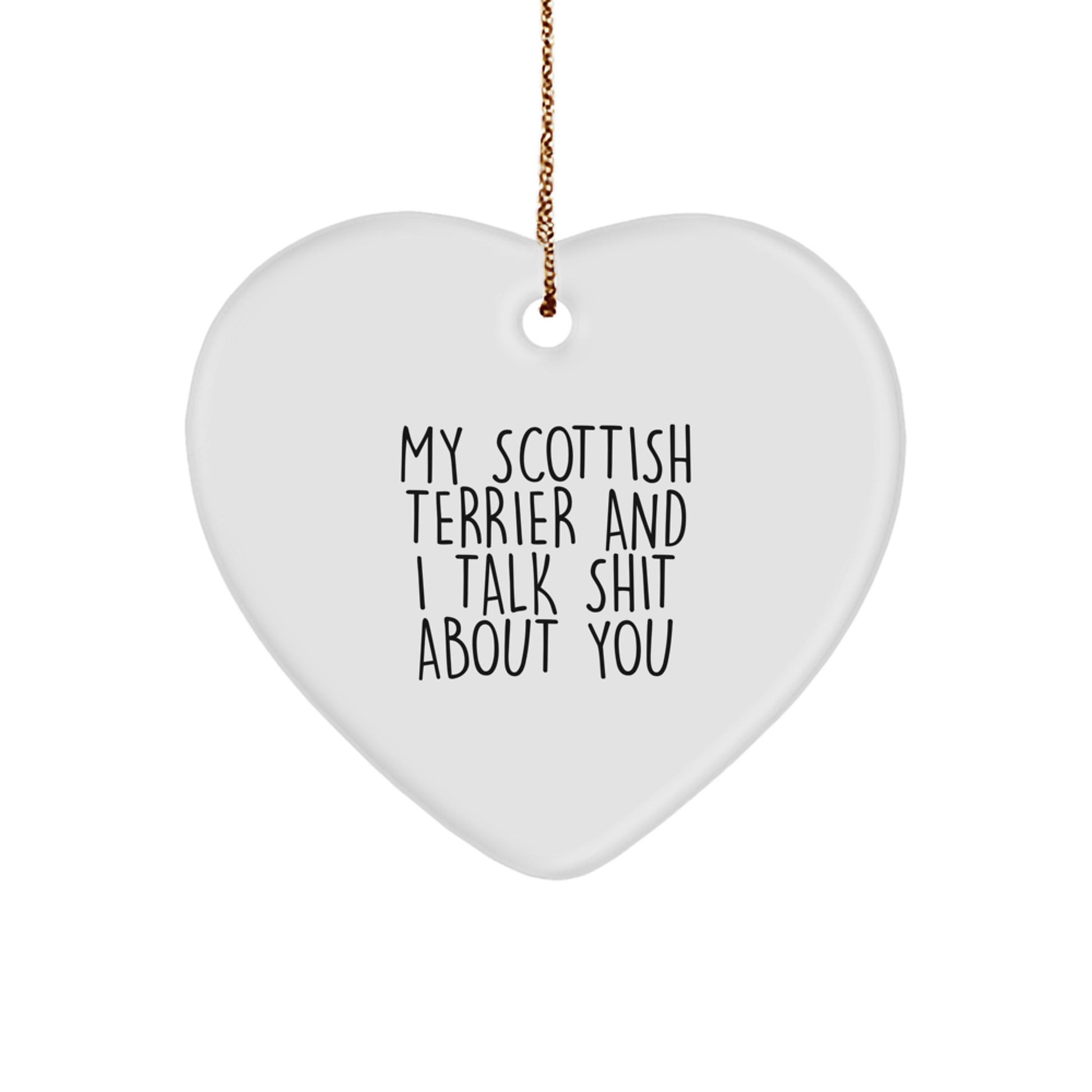 Funny Scottish Terrier Dog Heart Ornaments for Scottish Terrier Dog Lovers Gifts from Family, Friends, or Coworkers - Image 1