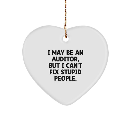 Funny Auditor Heart Ornament Gifts from Men to Coworkers - Christmas Unique Gifts for Auditor Friends and Family - Image 1