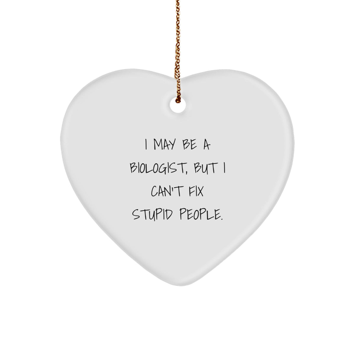 Funny Biologist Heart Ornament Gifts from Friends or Family for Men or Women - I May Be A Biologist But I Cant Fix Stupid People Christmas Unique Gifts - Image 1