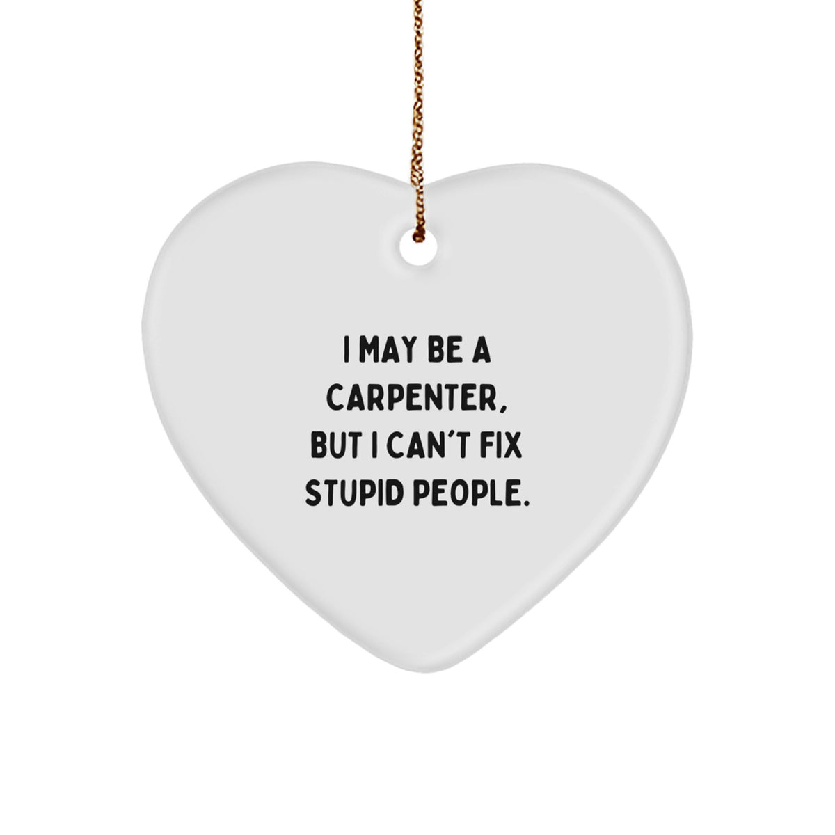 Carpenter Keepsake Heart Wooden Christmas Ornament for Him Gift - Image 1