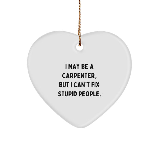 Carpenter Keepsake Heart Wooden Christmas Ornament for Him Gift - Image 1