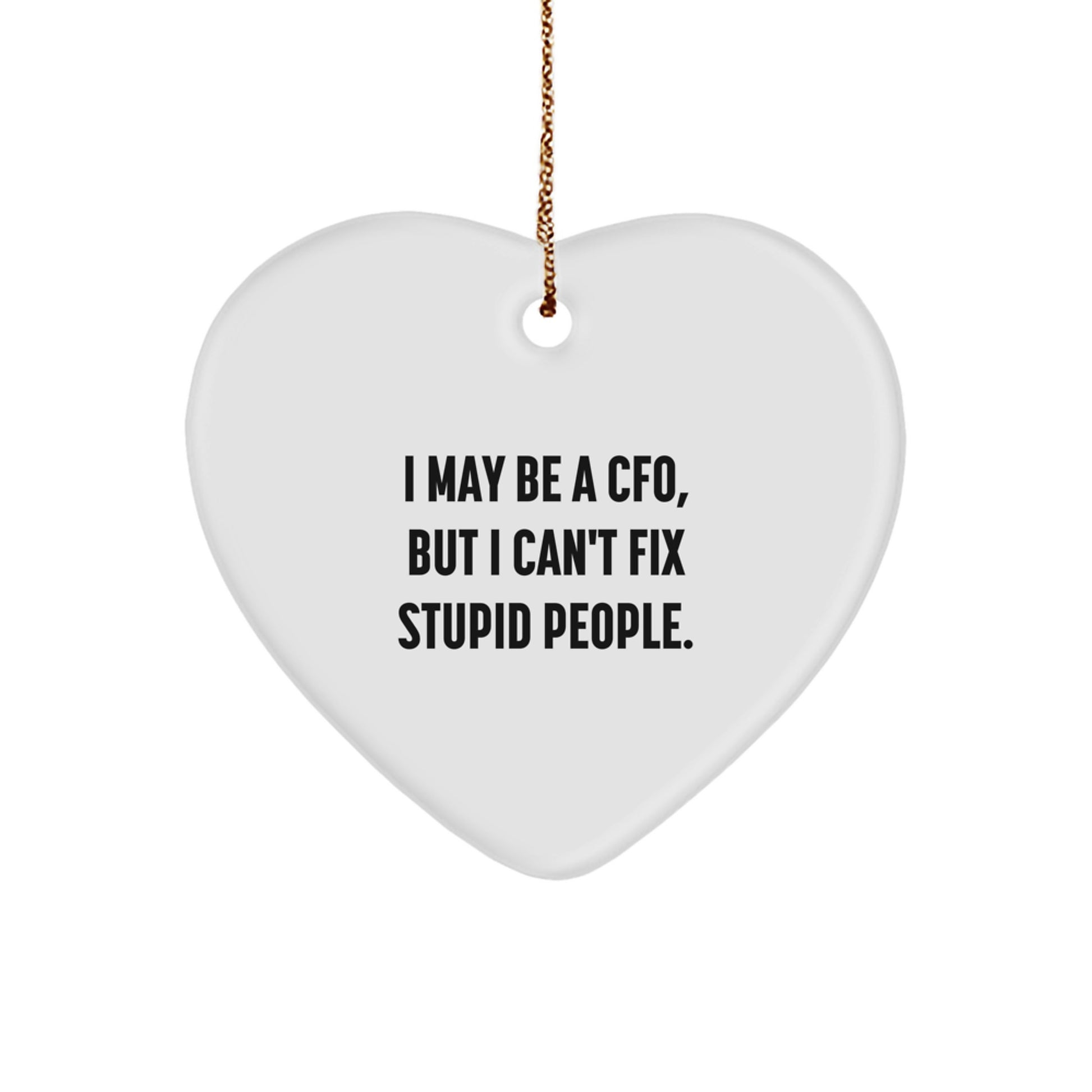 Funny CFO Heart Ornament Gift for Colleagues, Friends, and Family, CFO Christmas Unique Ornaments for Office, Home Decor, Men, Women, and Kids - Image 1