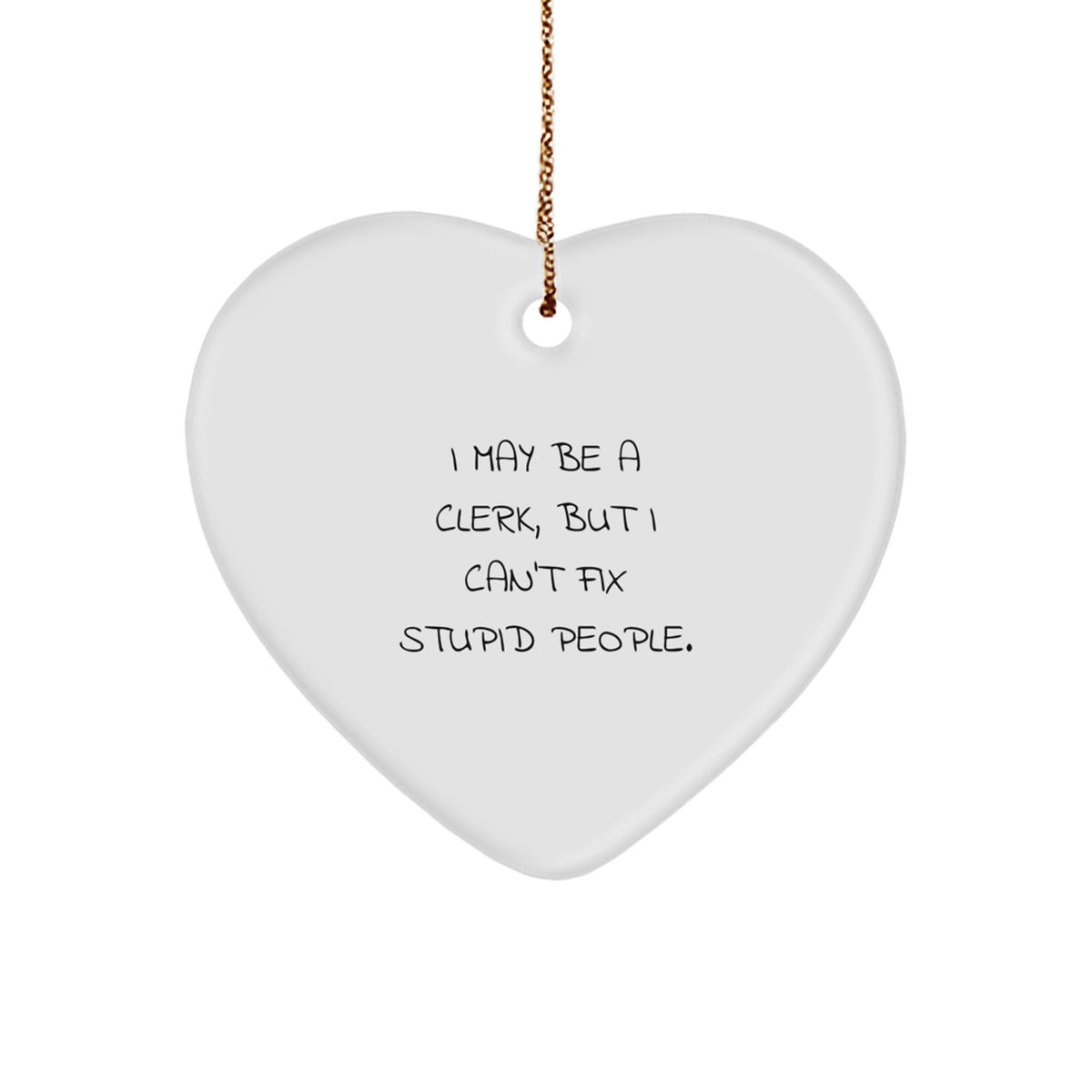 Christmas Holiday Gift for Her Present Clerk Heart Bright Ornament - Image 1