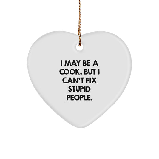 Witty Cook Novelty Heart-Shaped Christmas Ornament for Friends Gift - Image 1