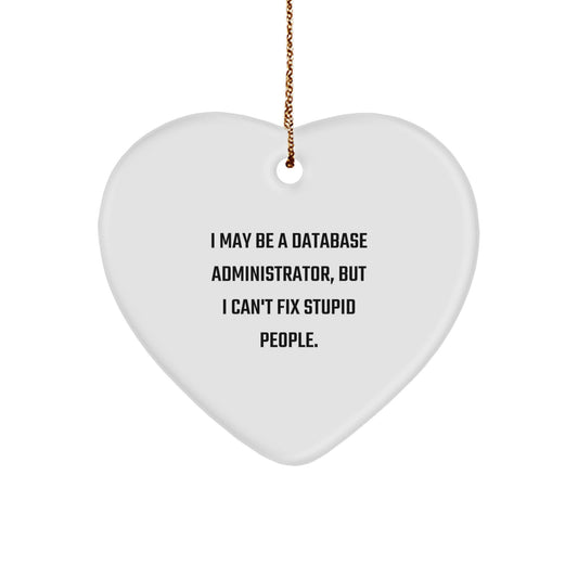 Funny DBA Heart Ornament for Database Administrators, Gifts from Friends to Colleagues, Perfect for Christmas Unique Gifts - Image 1