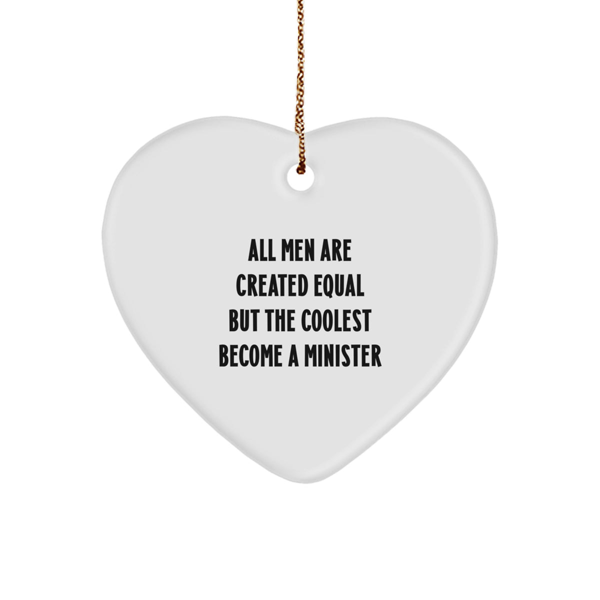 Minister Christmas Heart Ornament Keepsake for Him Holiday Gift - Image 1