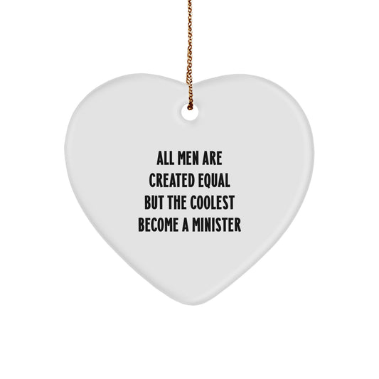 Minister Christmas Heart Ornament Keepsake for Him Holiday Gift - Image 1