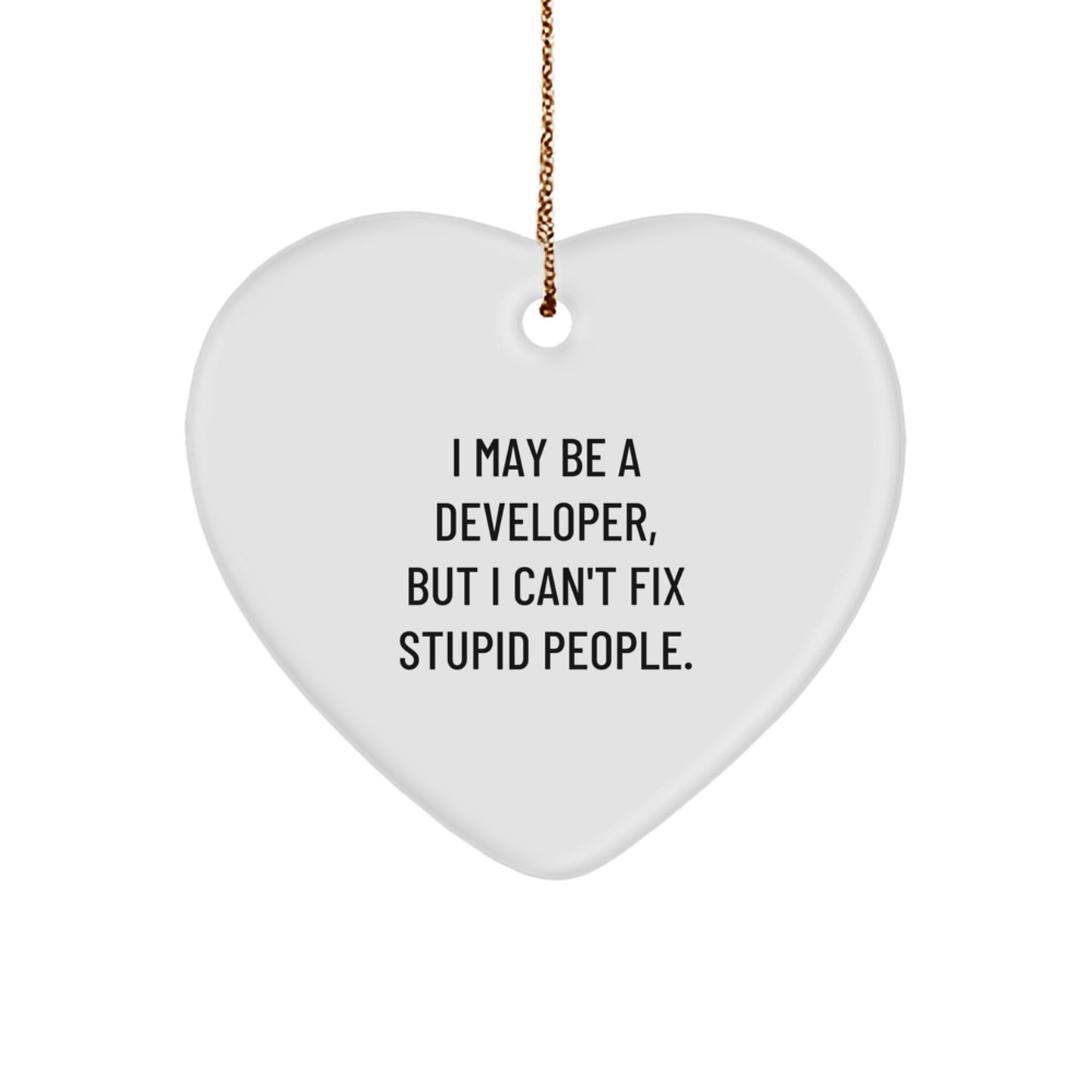 Funny Developer Heart Ornament Gifts from Men to Developer Friends for Christmas Unique Presents - Image 1