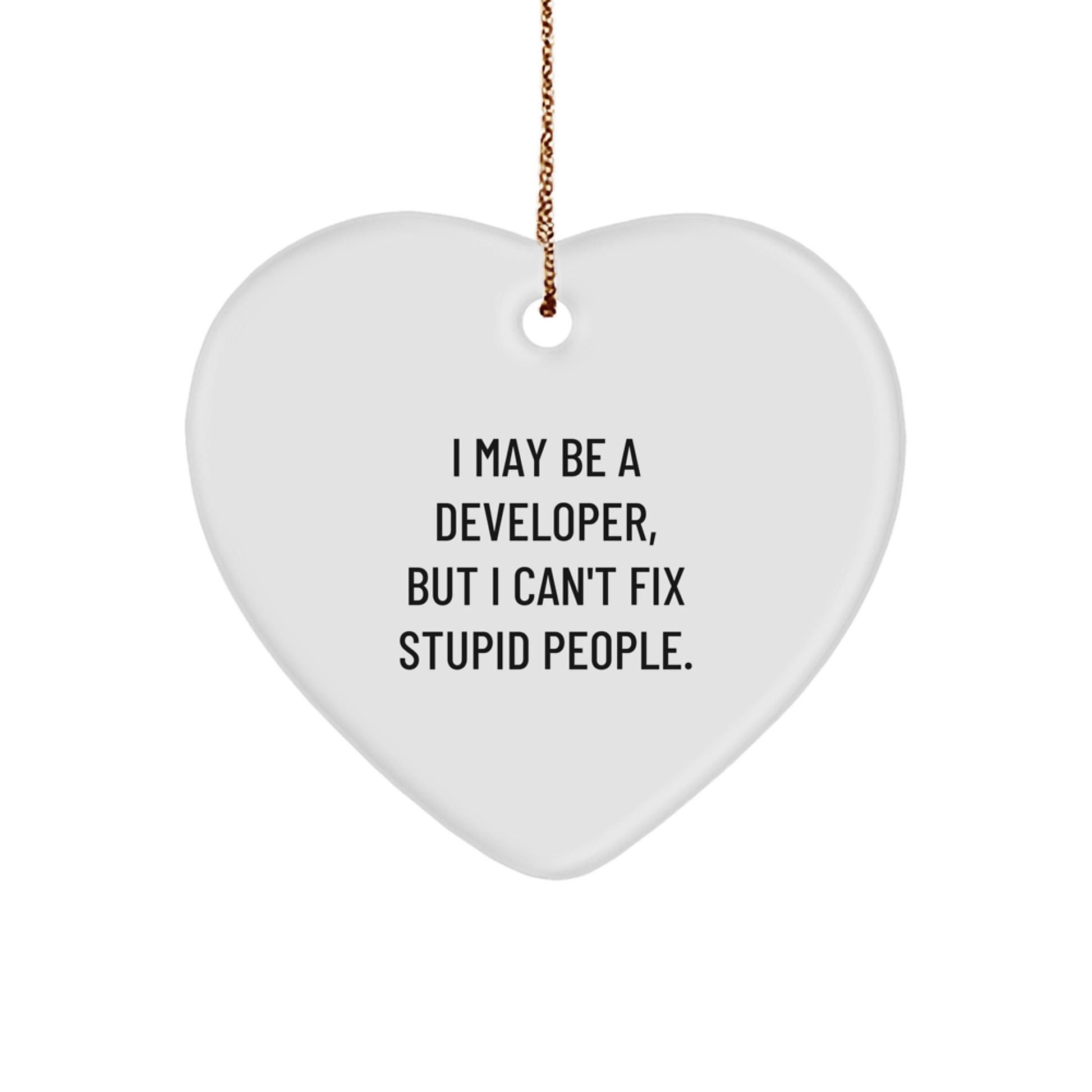 Funny Developer Heart Ornament Gifts from Men to Developer Friends for Christmas Unique Presents - Image 1