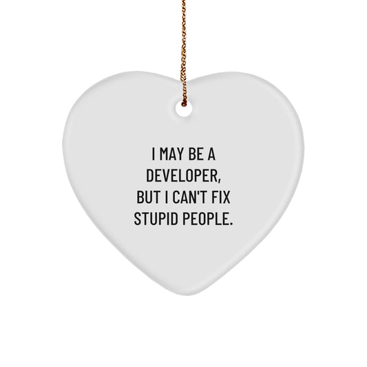 Funny Developer Heart Ornament Gifts from Men to Developer Friends for Christmas Unique Presents - Image 1