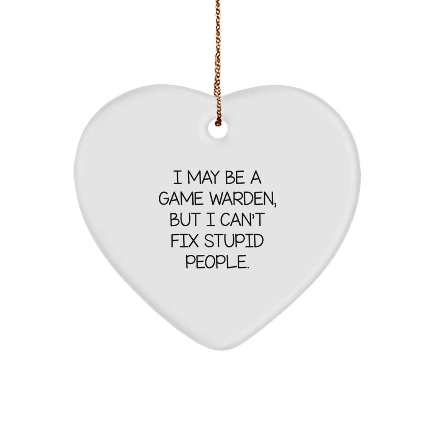 Funny Game Warden Humor Christmas Heart Ornament Gifts from Men to Game Wardens, Heart Shaped, White Color - Image 1