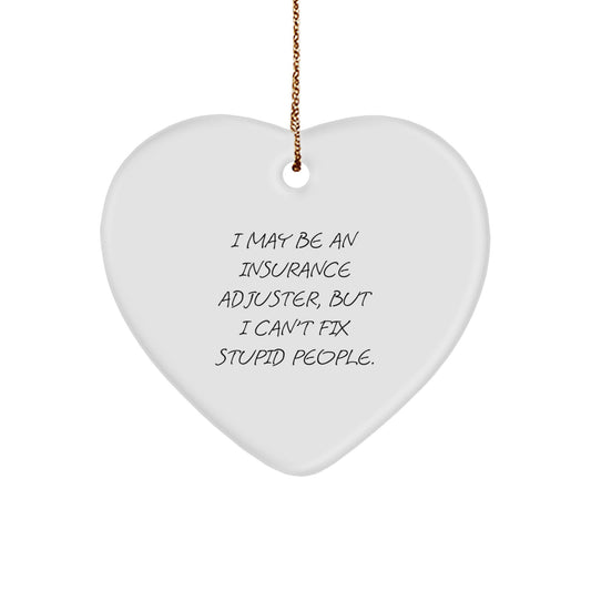 Funny Insurance Adjuster Gifts from Family, Heart Ornament for Christmas Unique Gifts for Insurance Adjuster Friends - Image 1
