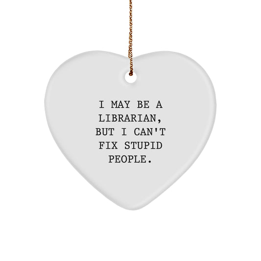 Librarian Keepsake Heart-Shaped Christmas Ornament for Him Gift - Image 1