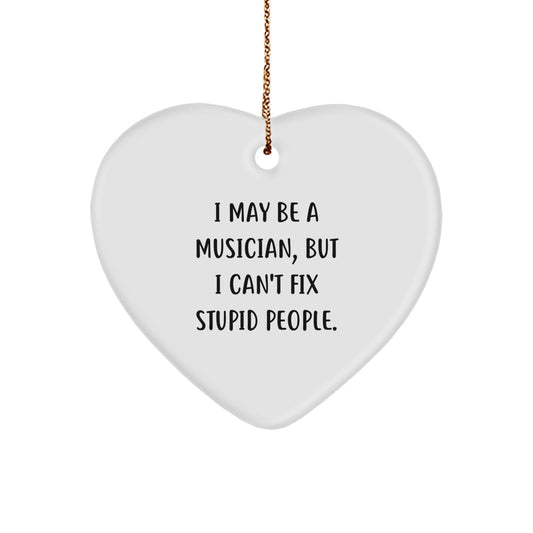 Funny Musician Heart Ornament Gifts from Men to Musician Friends and Family for Christmas - Image 1