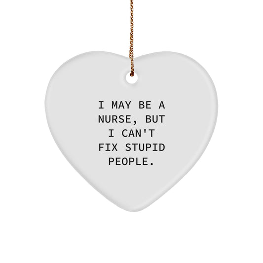 Funny Nurse Heart Ornament Gifts from Friends, Family, or Coworkers for Christmas Unique Presents - Image 1
