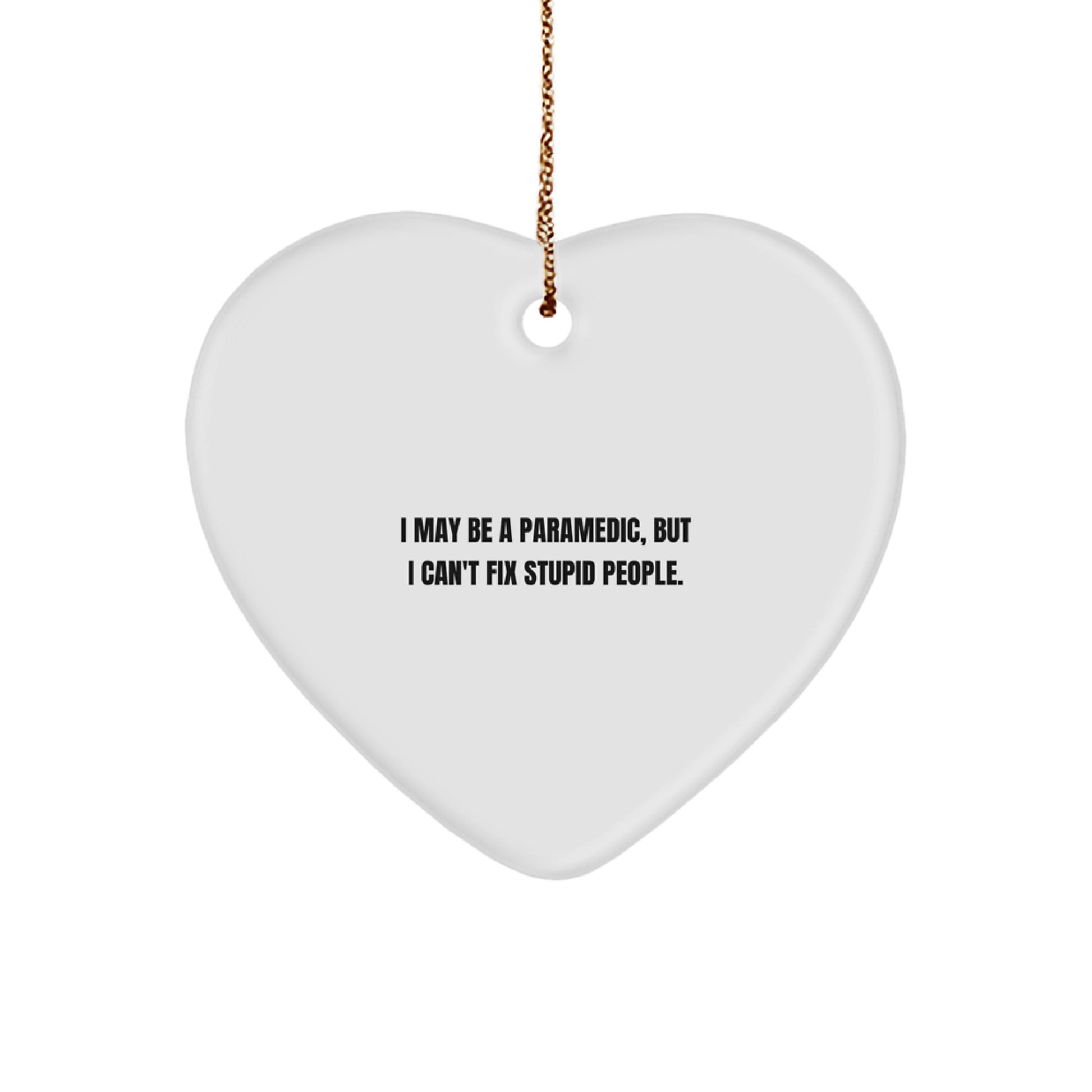 Funny Rescue Worker Heart Ornament Gifts from Men for Rescue Worker Friends, Christmas Unique Gifts - Image 1