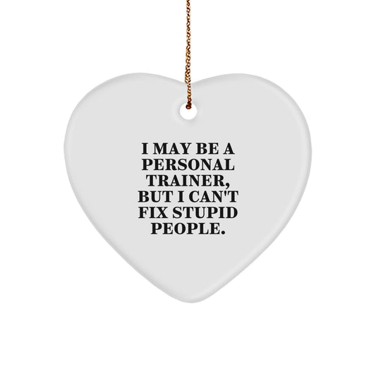 Christmas Gift Heart Ornament for Her - Witty Personal Trainer Present - Image 1