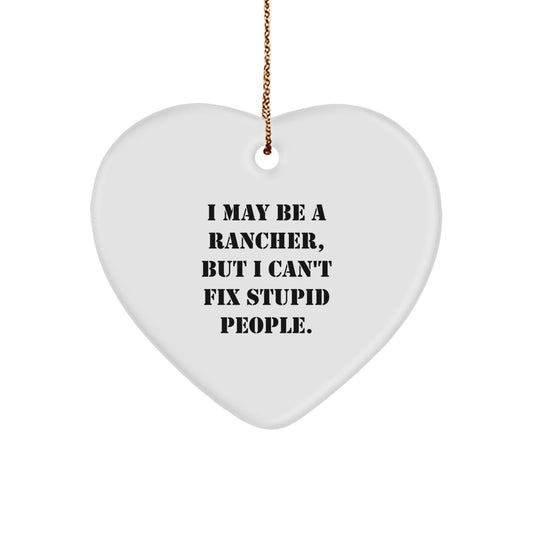 Christmas Gift Heart Ornament for Her Rancher Present - Image 1