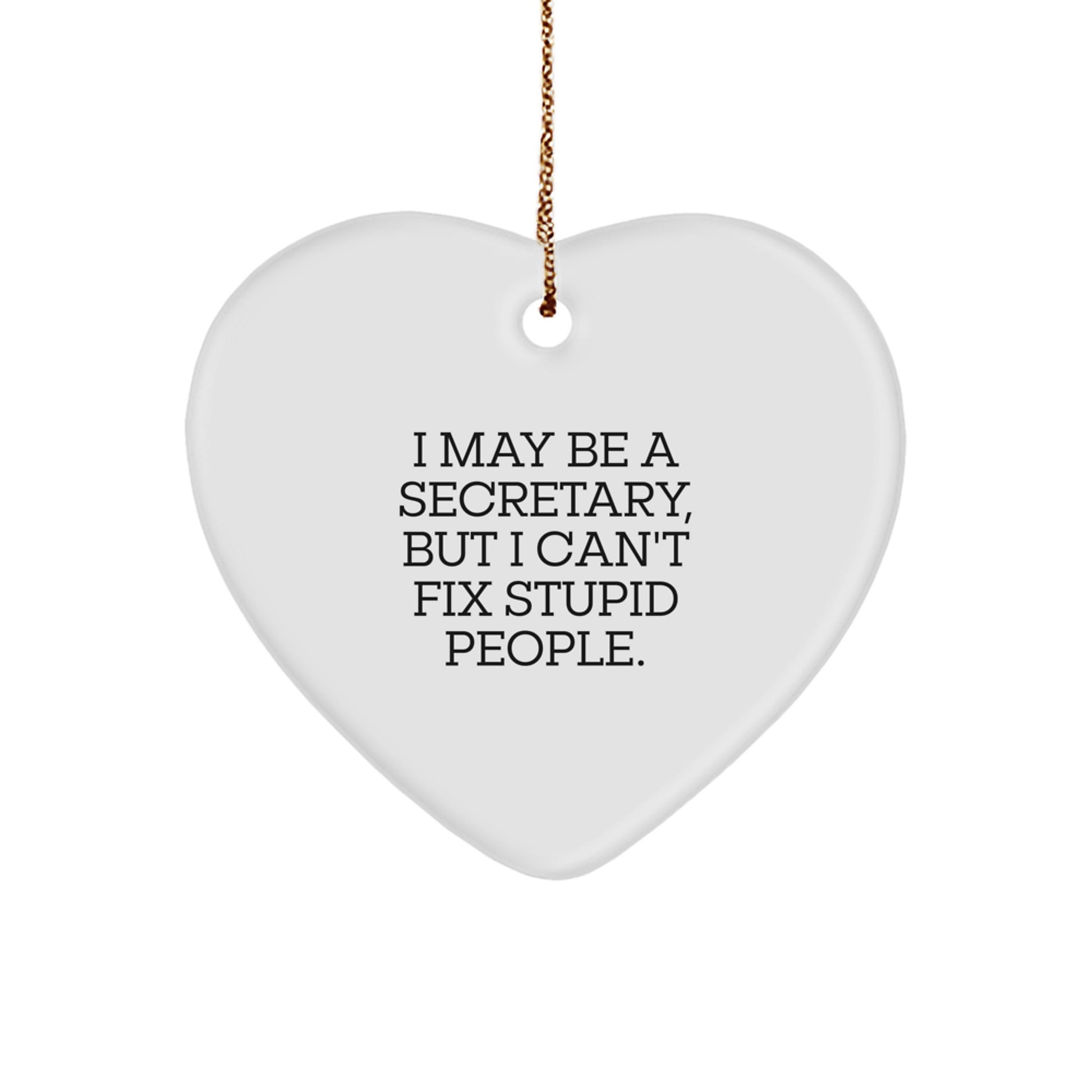 Funny Secretary Heart Ornament Gifts from Friends or Family for Christmas Unique Office Decor - Image 1