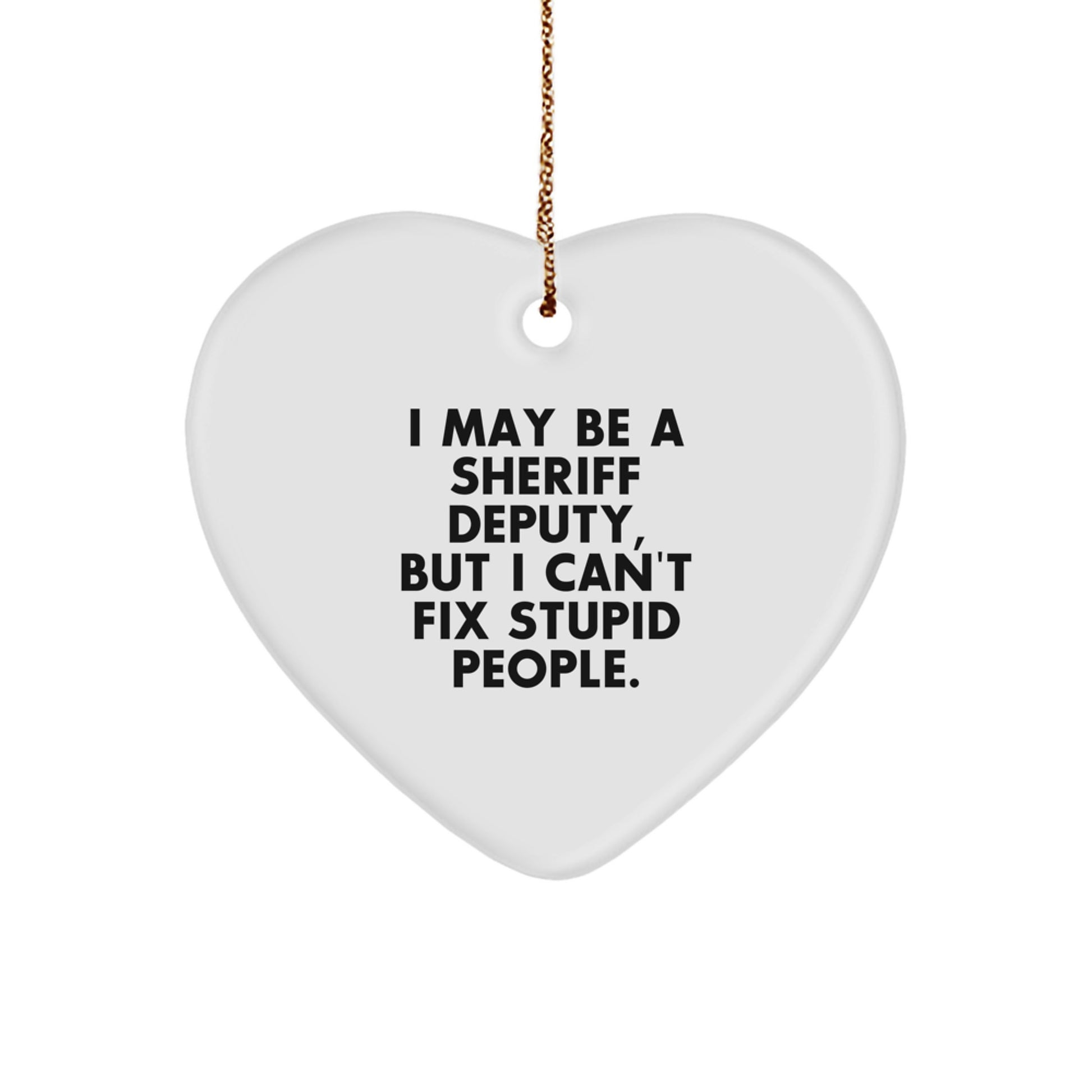 Funny Sheriff Deputy Heart Ornament Gifts for Him, Unique Christmas Unique Sheriff Deputy Deputy Sheriff Funny Sheriff Deputy Christmas Unique Gifts from Friends, Family, Coworkers - Image 1