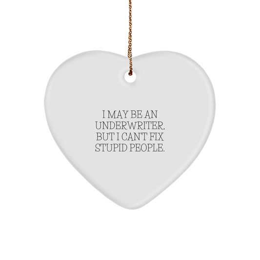 Christmas Unique Gift Funny Underwriter Heart Ornament for Her – Present - Image 1
