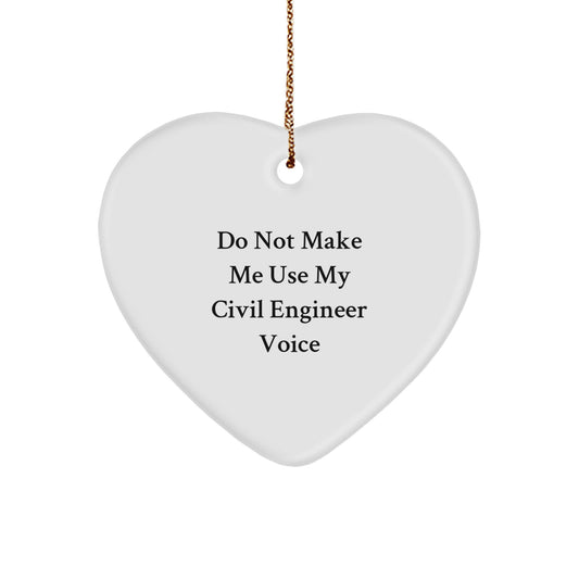 Civil Engineer Heart Ornament Gifts from Friends, Family, or Coworkers - Funny Heart Shaped Christmas Unique Gifts for Men, Women, or Civil Engineer - Image 1