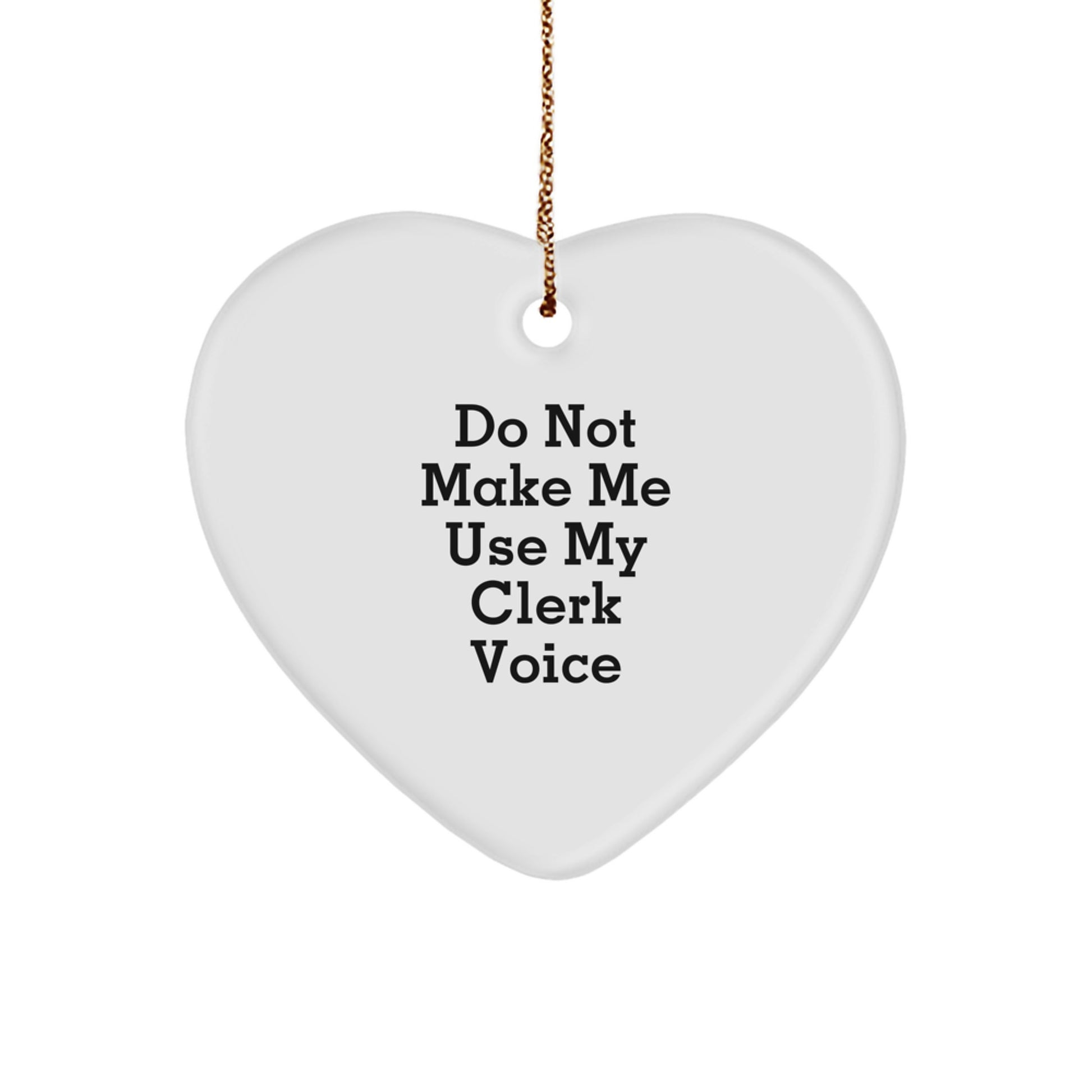 Funny Clerk Gifts from Friends, Christmas Unique Heart Ornaments for Clerk, Funny Heart Shaped Gift for Clerk - Image 1