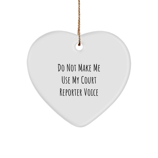 Funny Court Reporter Gifts for Men Women Friends, Heart Ornament Quote Gifts from Family, Court Reporter Heart Ornament Christmas Unique Gifts - Image 1