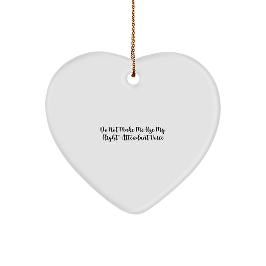 Flight Attendant Christmas Ornament Gift - Heart Quote for Coworkers - Image 1