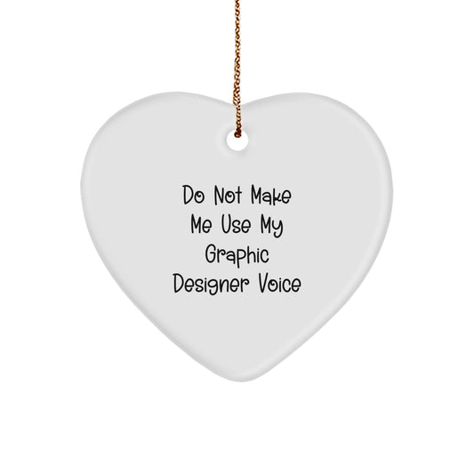 Christmas Gift Heart Ornament for Her – Graphic Designer Quote Present - Image 1