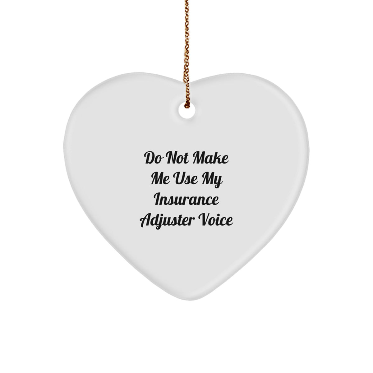 Insurance Adjuster Keepsake Heart Christmas Ornament for Him Gift - Image 1
