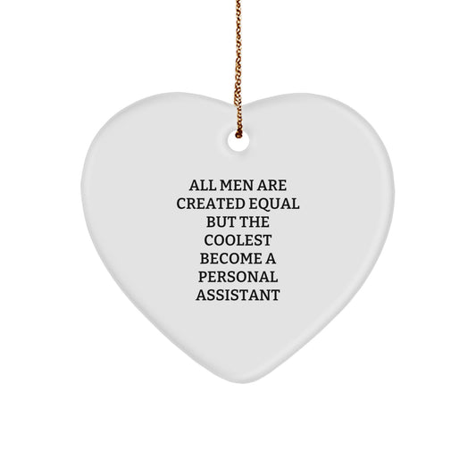 Funny Personal Assistant Heart Ornament Gifts from Men, Unique Christmas Decorations for Personal Assistants, Heart Shaped Gifts for Women, Friends, Coworkers, and Family - Image 1