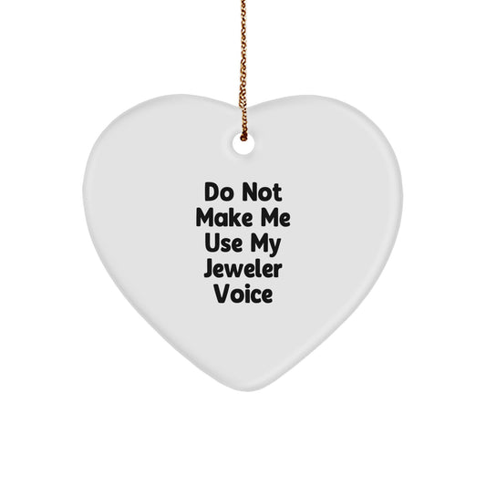 Sassy Novelty Jeweler Heart White Christmas Ornament for Friends Gift - Image 1