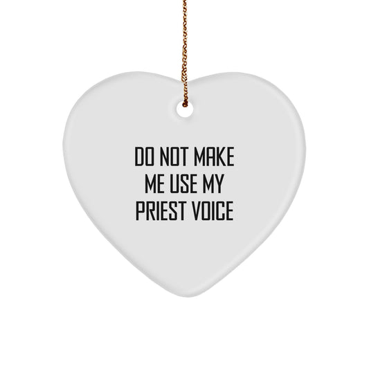 Priest Favorite Heart Ornament for Kids Christmas Gift with Quote - Image 1