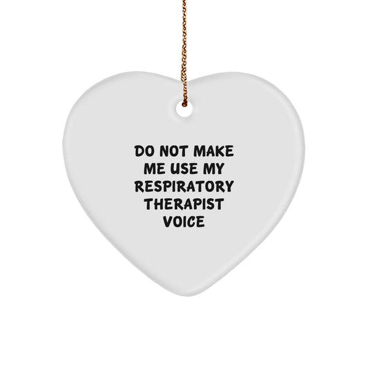 Funny Respiratory Therapist Gifts Heart Ornament, Gifts from Men to Respiratory Therapist Friends, Christmas Unique Gifts for Respiratory Therapist Family - Image 1