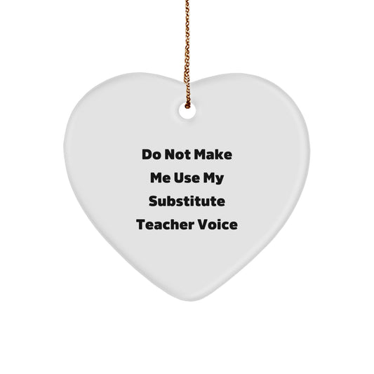 Christmas Gift for Her – Substitute Teacher Heart Ornament Present - Image 1
